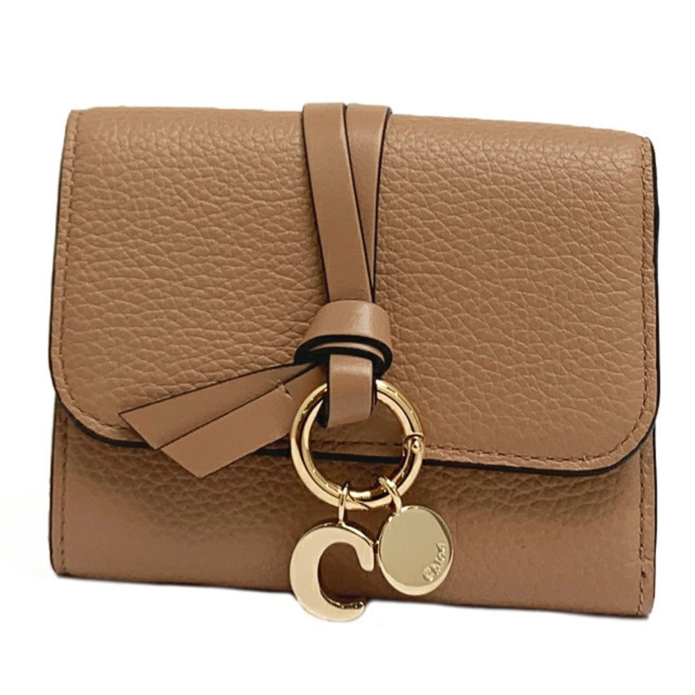 Chloe Trifold Wallet Leather Tan
